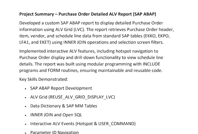 develop sap abap alv reports